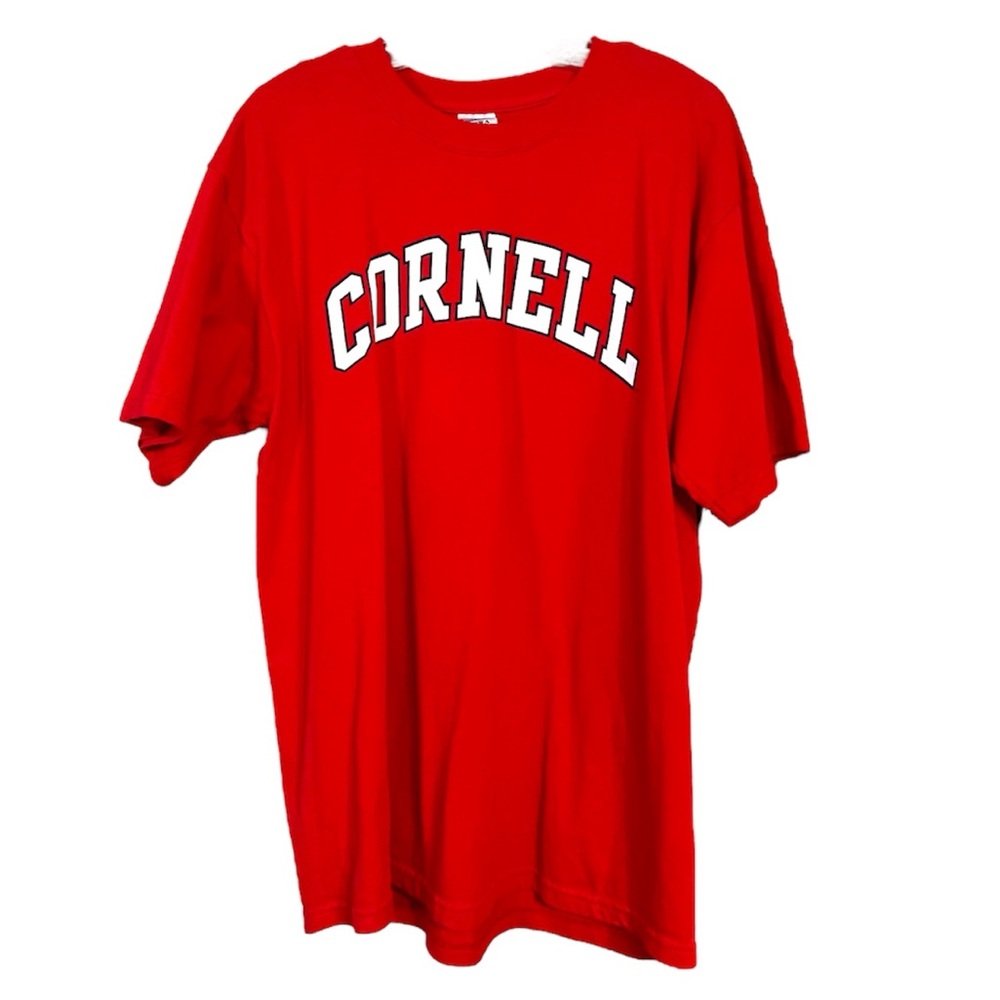 Cornell University Gilden Ultra Cotton Heavyweight Red T Shirt Sz L EUC